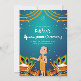 Invitación a la ceremonia del hilo de Upanayanam