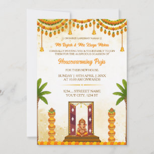 Invitación a la Ceremonia Hindú de Inauguración de