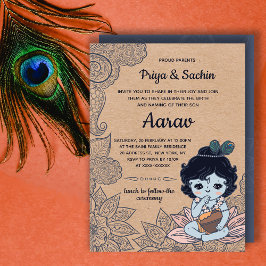 Invitación a la ceremonia hindú de natalidad en Na