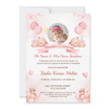 Invitación a la Ceremonia Mundan India para Niña