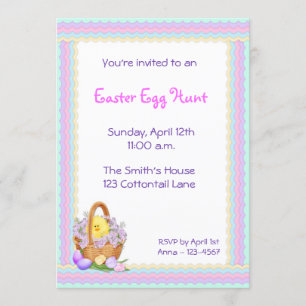 Invitación a la cesta de Pascua Pastel