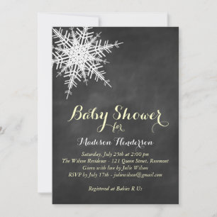 Invitación a la charla de Baby Shower con copo de 