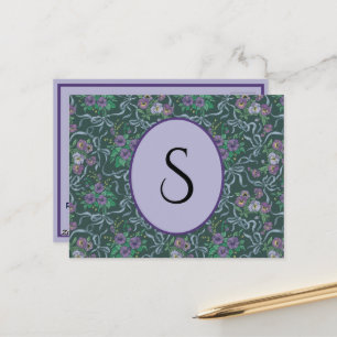 Invitación a la cinta azul púrpura victoriana