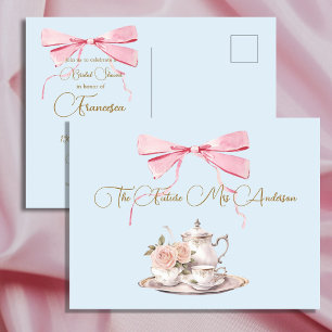 Invitación a la cinta Fiesta de té con ducha de no