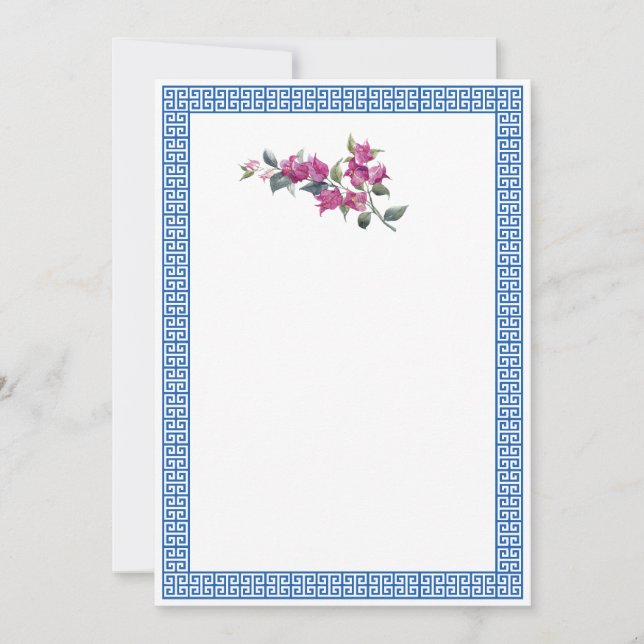 Invitación a la clave griega de Bougainvillea medi (Anverso)