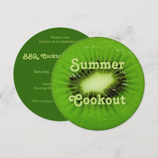 Invitación a la cocción de verano de Kiwi Fruit Fr (Anverso / Reverso)