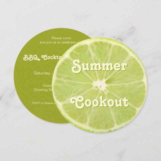 Invitación a la cocción de verano de lona de fruta (Anverso / Reverso)