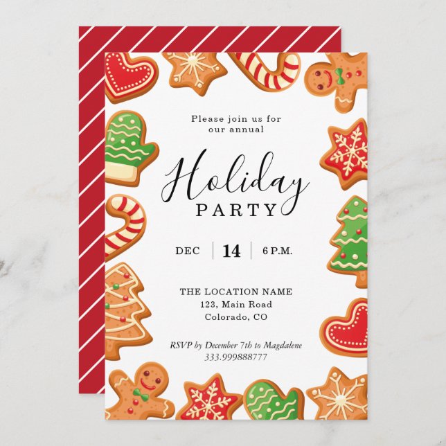 Invitación a la Cocina Gingerbread para Fiesta Anu (Anverso / Reverso)