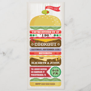 Invitación a la cocina hamburguesa apilada / espal