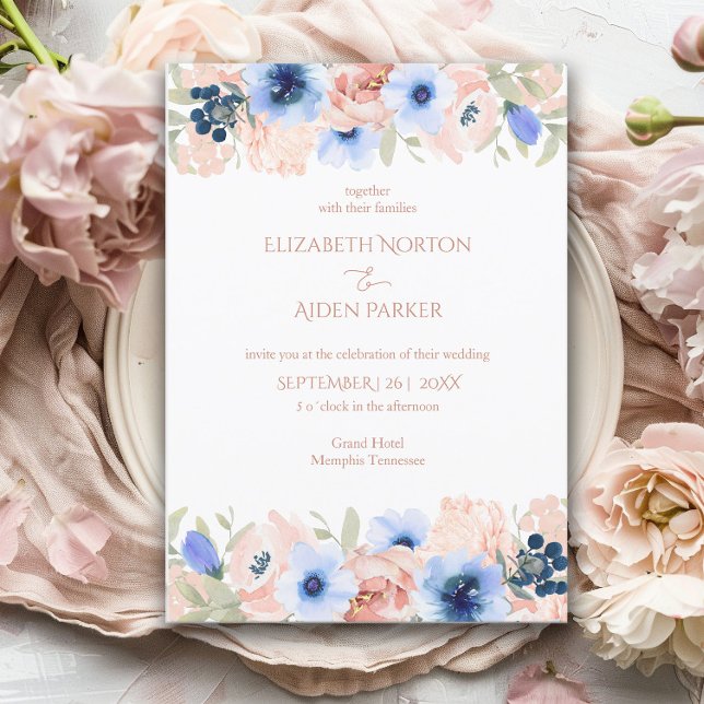 Invitación a la colección de Bodas azules de Peach (Subido por el creador)