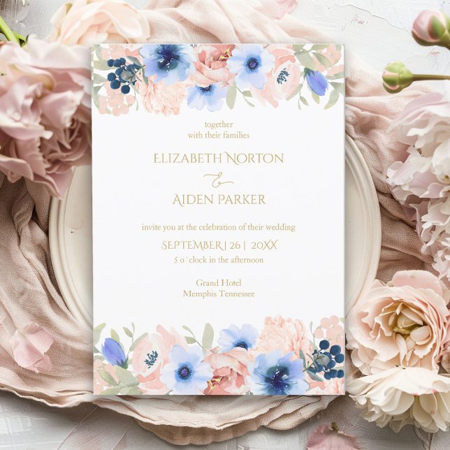 Invitación a la colección de Bodas azules de Peach (Subido por el creador)
