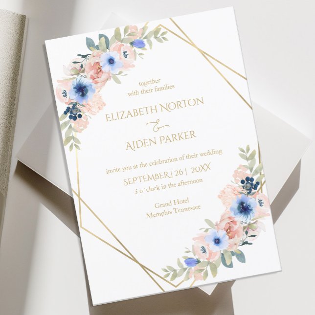 Invitación a la colección de Bodas azules de Peach (Subido por el creador)