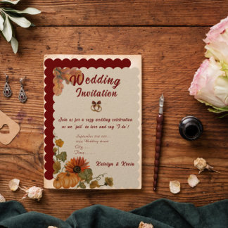 Invitación a la colección de Bodas de otoño rústic