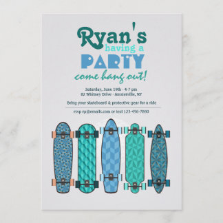 Invitación a la colección de skateboard