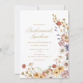 Invitación a la comida de damas de honor con flore