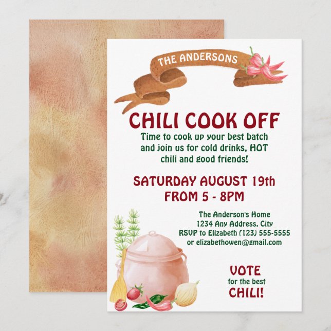 Invitación a la Competencia de Chili (Anverso / Reverso)