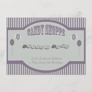 Invitación a la compra de golosinas moradas