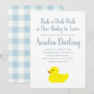 Invitación a la comprobación de Gingham de Baby Sh