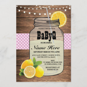 Invitación a la comprobación rosa de Baby Shower d