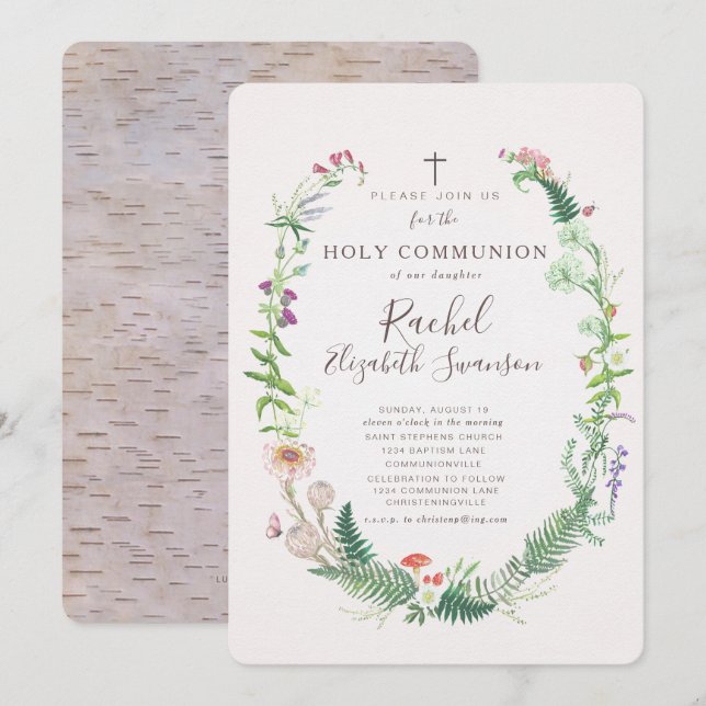 Invitación a la comunidad de las flores silvestres (Anverso / Reverso)