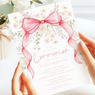 Invitación a la comunidad de Wildflower Pink Bow