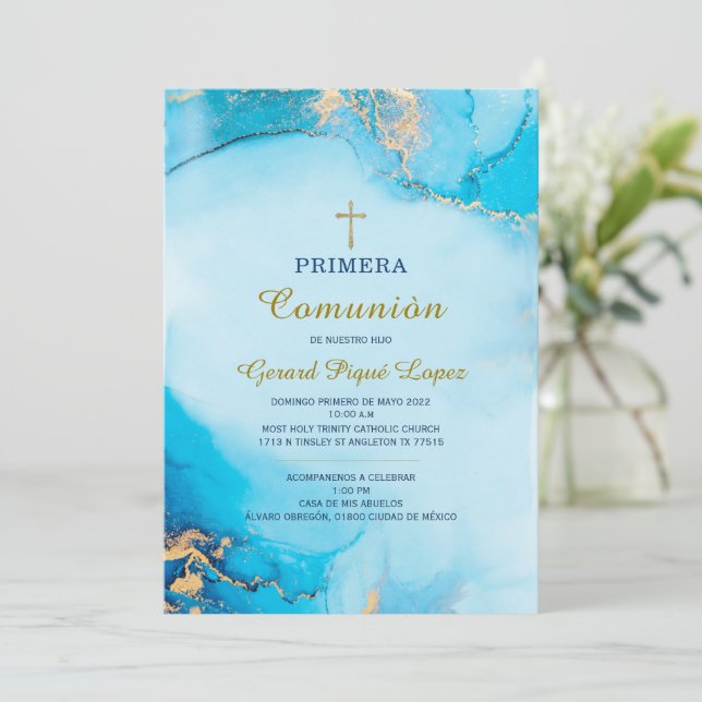 Invitación a la comunión de Primera. Invitación im (Anverso de pie)