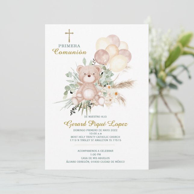 Invitación a la comunión de Primera. Invitación im (Anverso de pie)