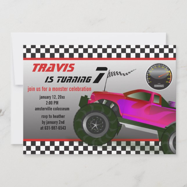 Invitación a la concentración de camiones Monster (Anverso)