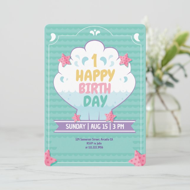 Invitación a la concha de mar (Anverso de pie)