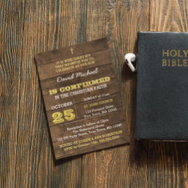 Invitación a la confirmación de Barnwood Gold