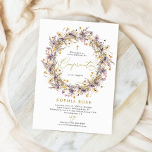 Invitación a la confirmación de Boho Purple Wildfl