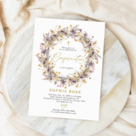 Invitación a la confirmación de Boho Purple Wildfl