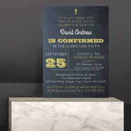 Invitación a la confirmación de Chalkboard Gold