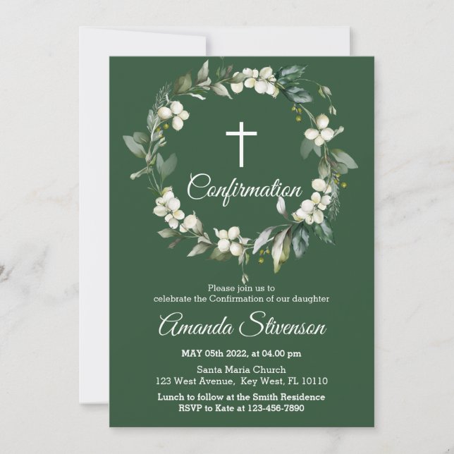 Invitación a la confirmación de floral de la veget (Anverso)