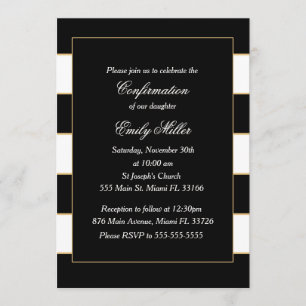 Invitación a la confirmación de franjas blancas ne