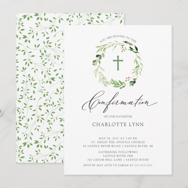 Invitación a la confirmación de la hoja botánica (Anverso / Reverso)