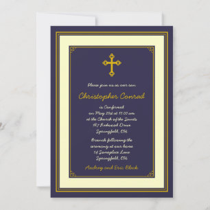 Invitación a la confirmación de la marina y el oro