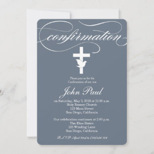 Invitación a la confirmación de la paloma elegante
