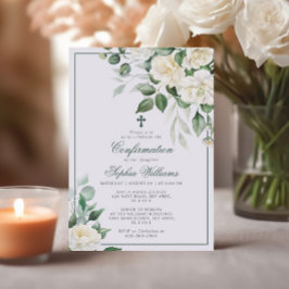 Invitación a la confirmación de las flores blancas