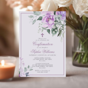 Invitación a la confirmación de las flores violeta
