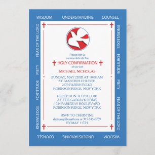 Invitación a la Confirmación Espíritu Regalos Fron