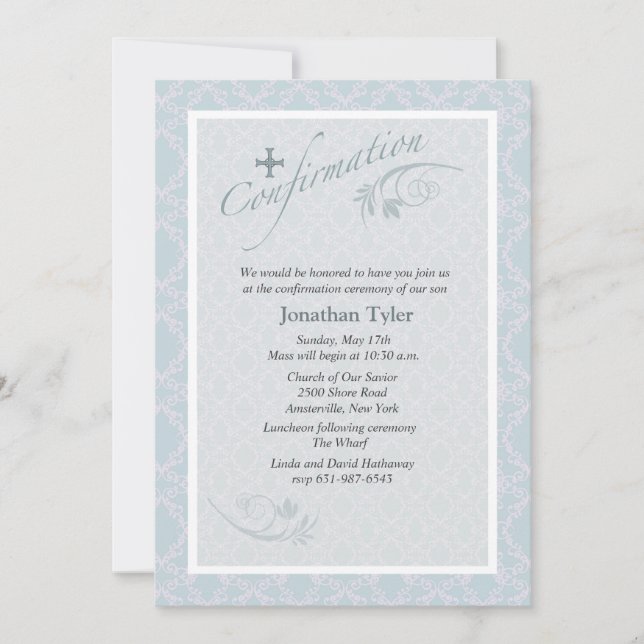 Invitación a la confirmación religiosa de Chantill (Anverso)