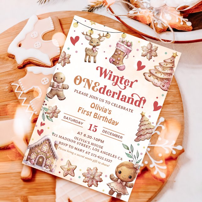 Invitación a la cookie de Navidades rosados de One (Subido por el creador)