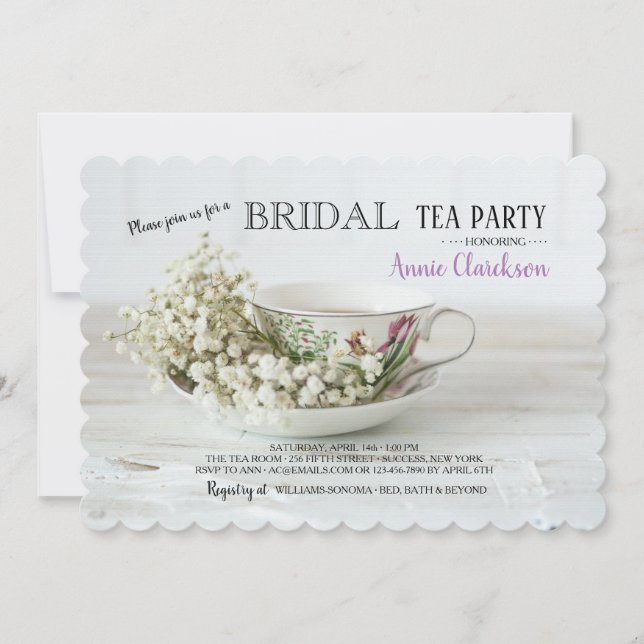 Invitación a la Copa de Bebé y Té (Anverso)