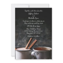 Invitación a la Copa Rústica de Té y Boda de Choco