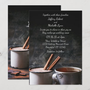 Invitación a la Copa Rústica de Té y Boda de Choco