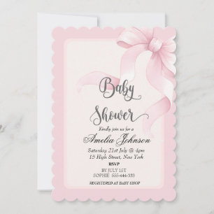 Invitación a la Coqueta Rosa Rubor & Bow