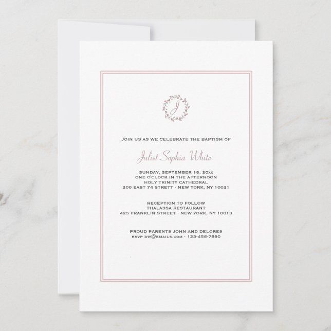Invitación a la corona de monograma (Anverso)
