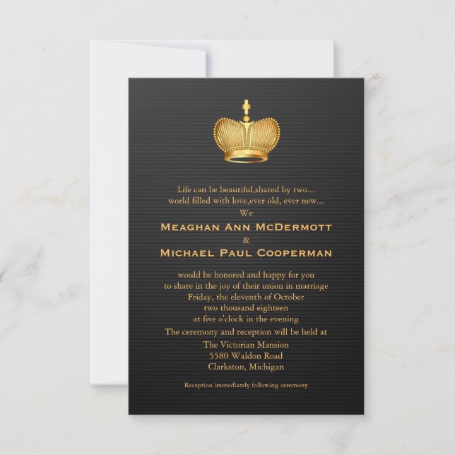 Invitación a la Corona Real de 3,5" x 5" (Anverso)
