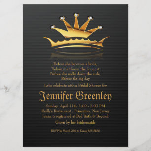 Invitación a la Corona Real de Oro de 6,5" x 8,75"